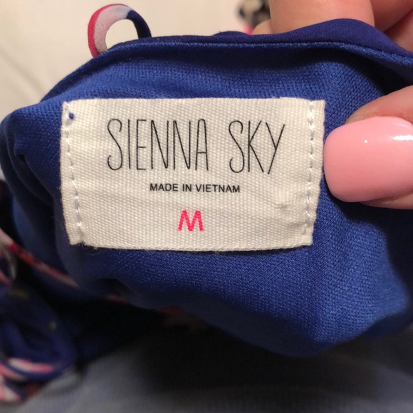 Blue and pink floral dress - Picture 4 of 4